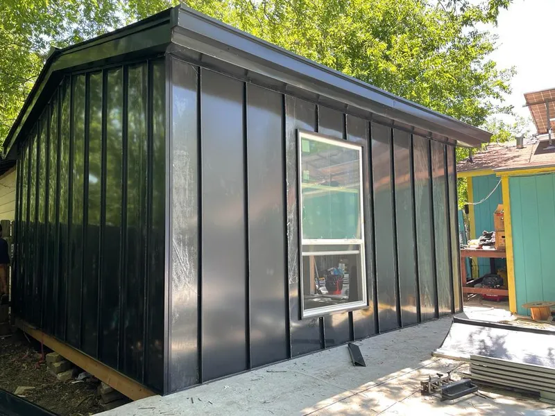 Black standing seam metal wall panels for Metal Roof Installation in La Mirada